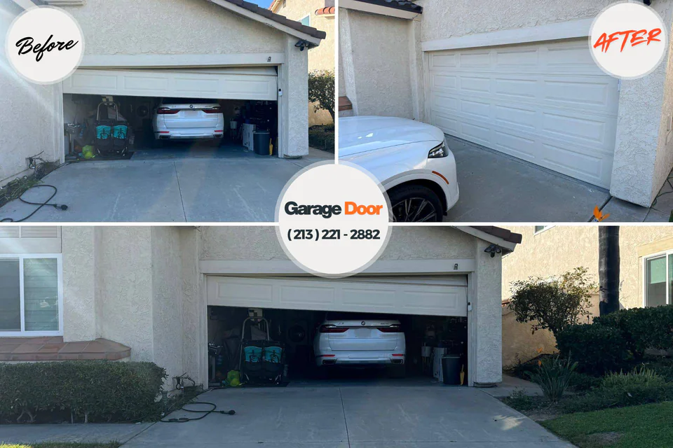 Before and after: garage door repair Newton, AL
